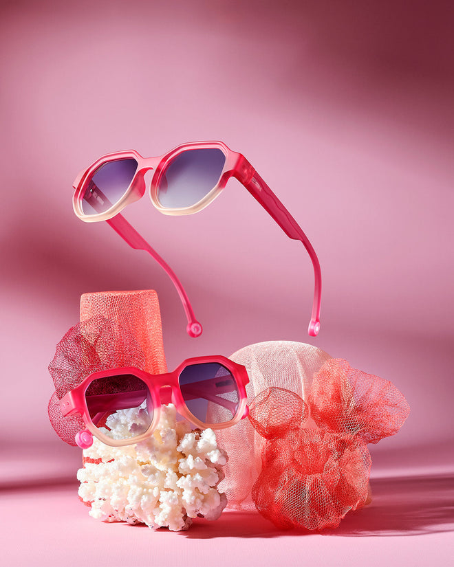 Junior #D Sunglasses Colorblock Coral