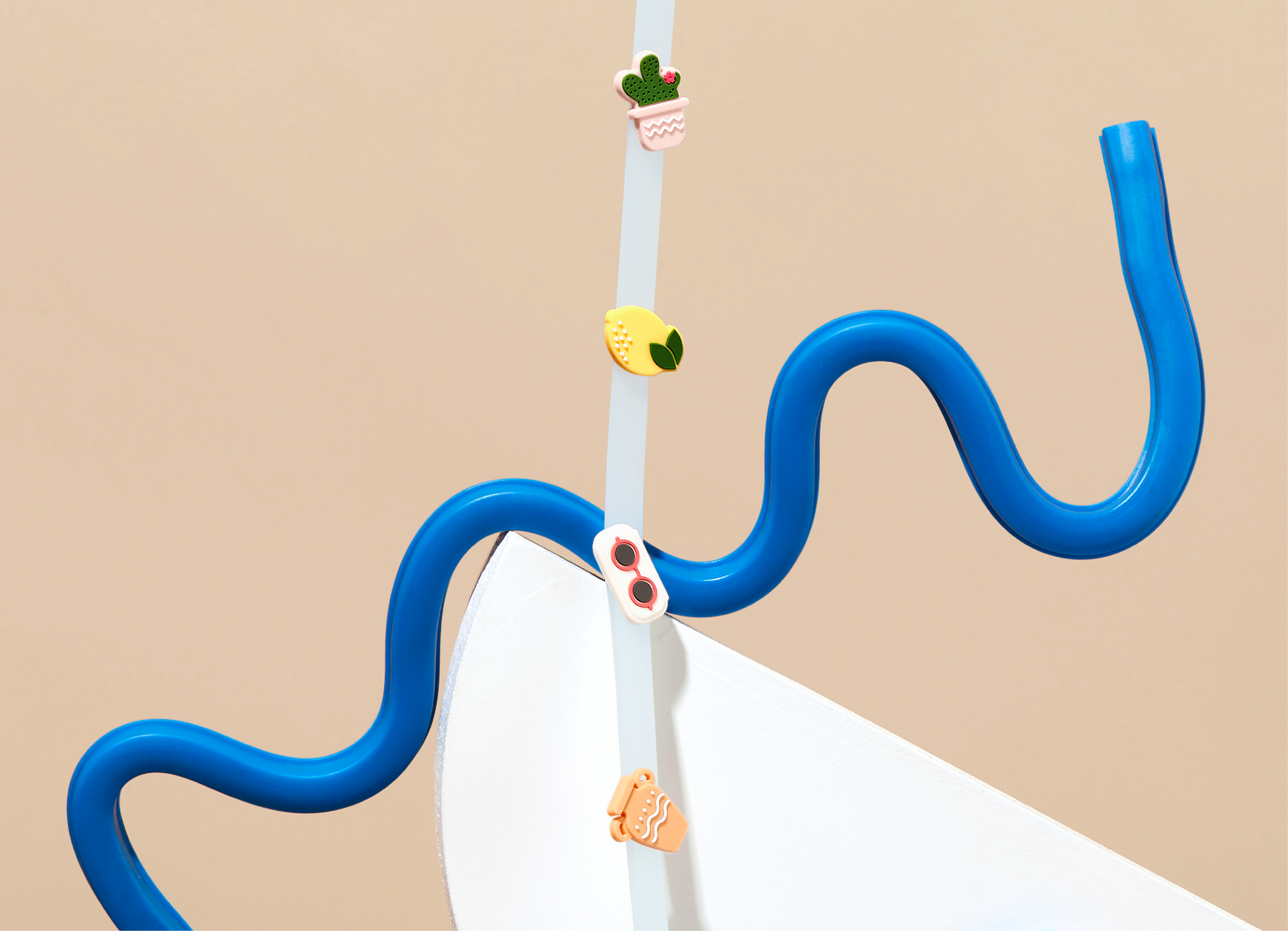 Silicone Eyewear Chain Close-up with Badges