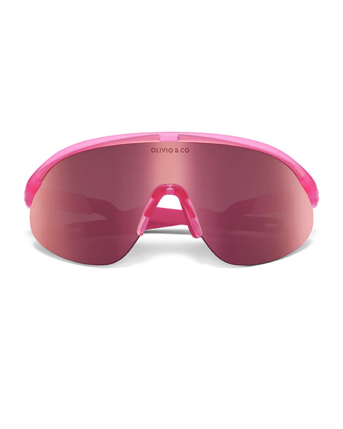 Teen & Adult Half-Rim Sports Sunglasses Flamingo Pink