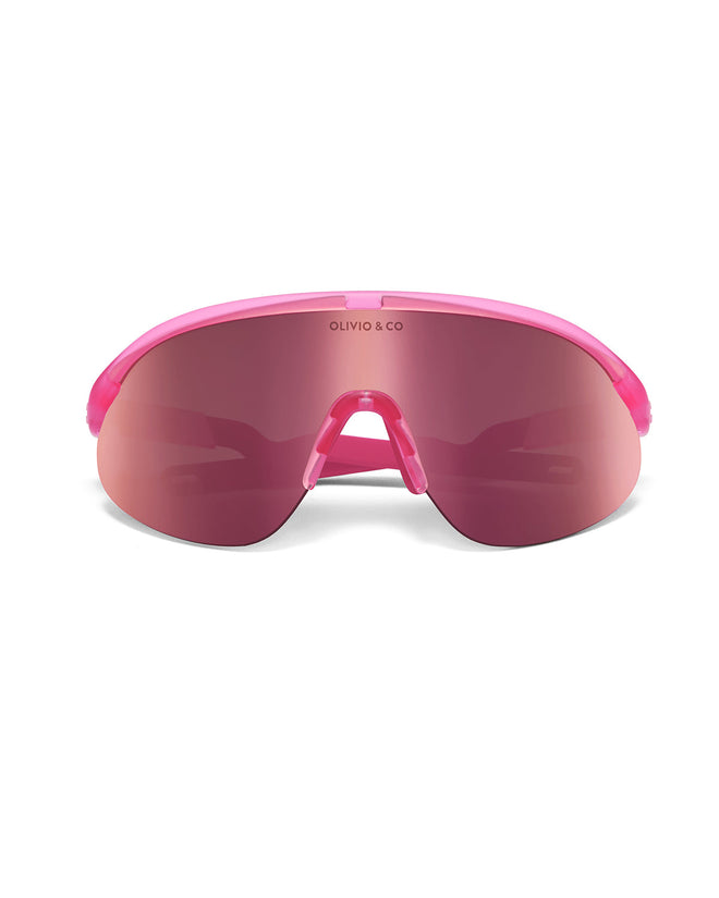 Junior Half-Rim Sports Sunglasses Flamingo Pink