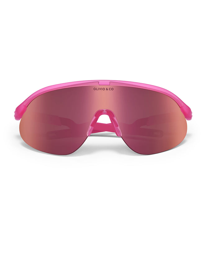 Teen & Adult Half-Rim Sports Sunglasses Flamingo Pink