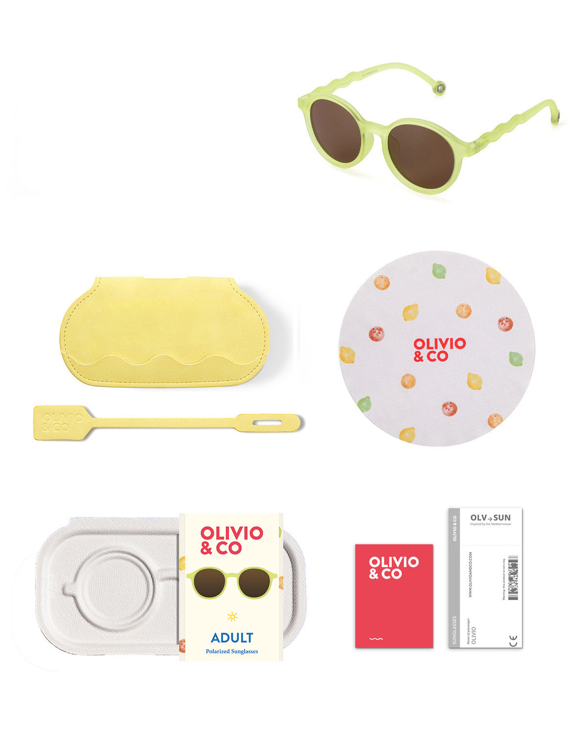 Teen & Adult Oval Sunglasses Lime Green – OLIVIO&CO