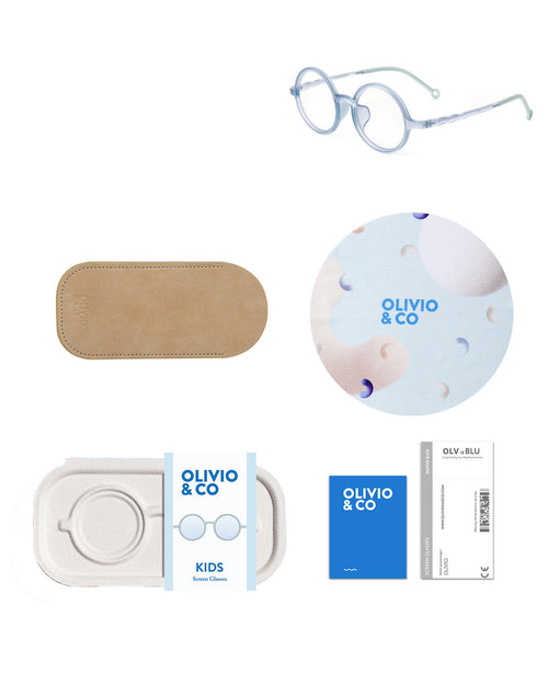 Kids Round Screen Glasses Sky Blue