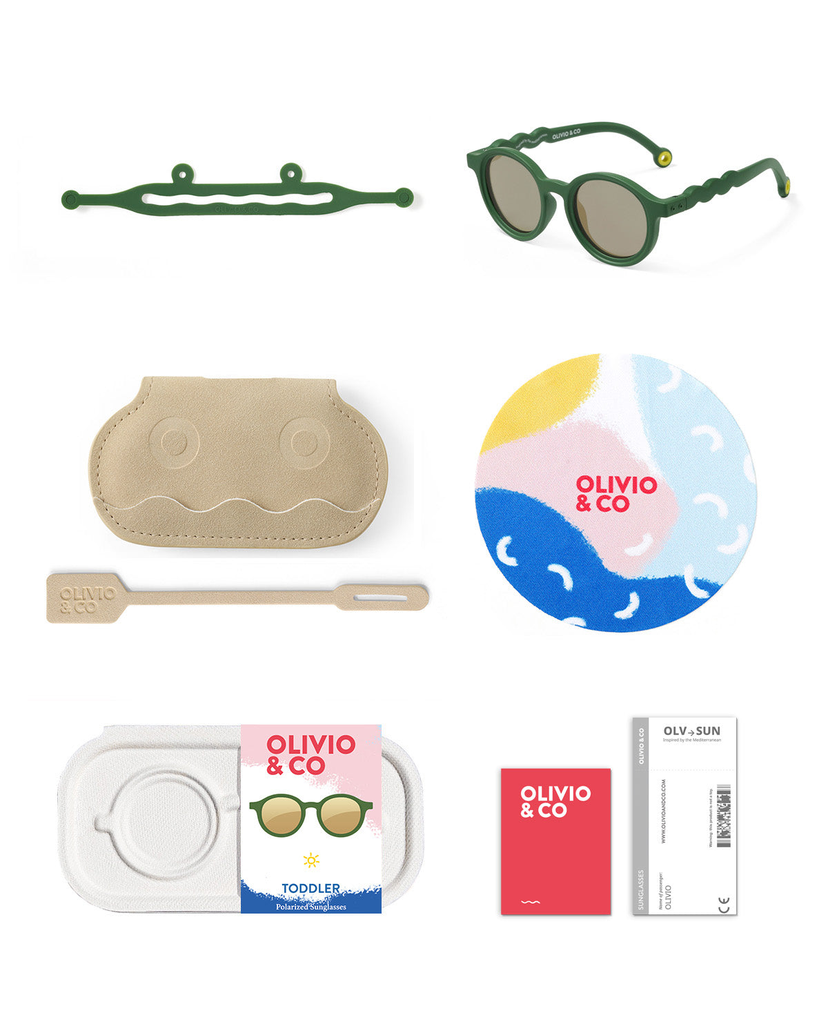 Toddler Oval Sunglasses Cactus Green – OLIVIO&CO