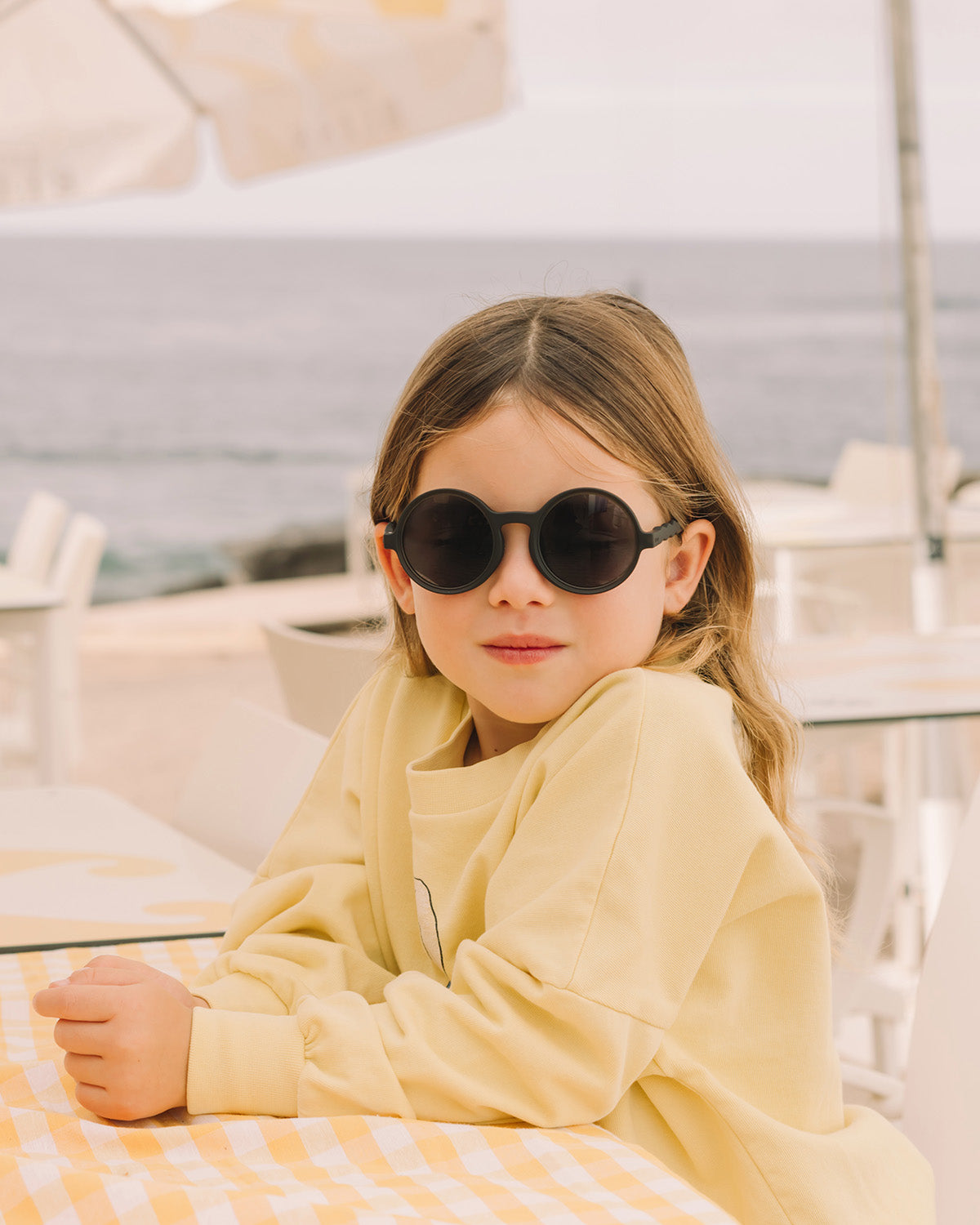 Kids Round Sunglasses Squid Black OLIVIO CO