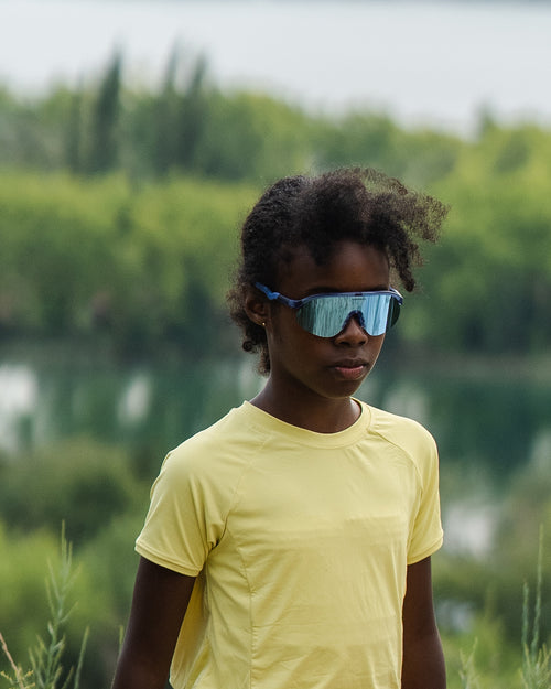 Junior+ Half-Rim Sports Sunglasses Azure Blue