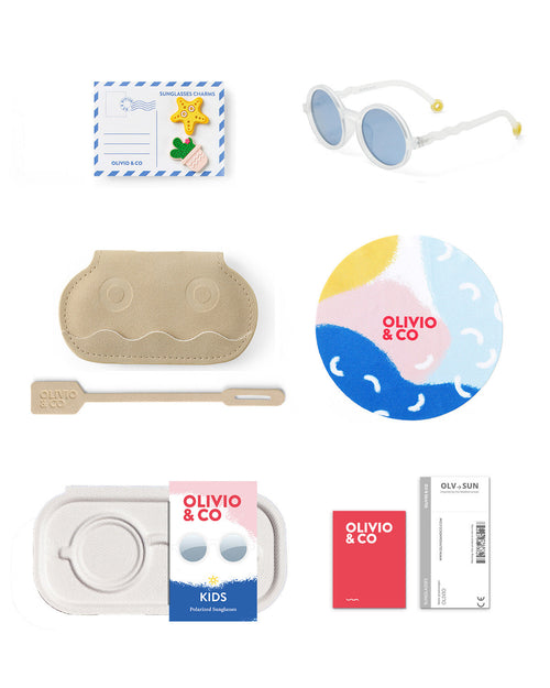 Kids Round Sunglasses Jellyfish White