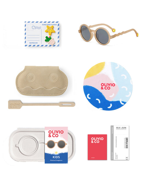 Kids Round Sunglasses Sand Beige