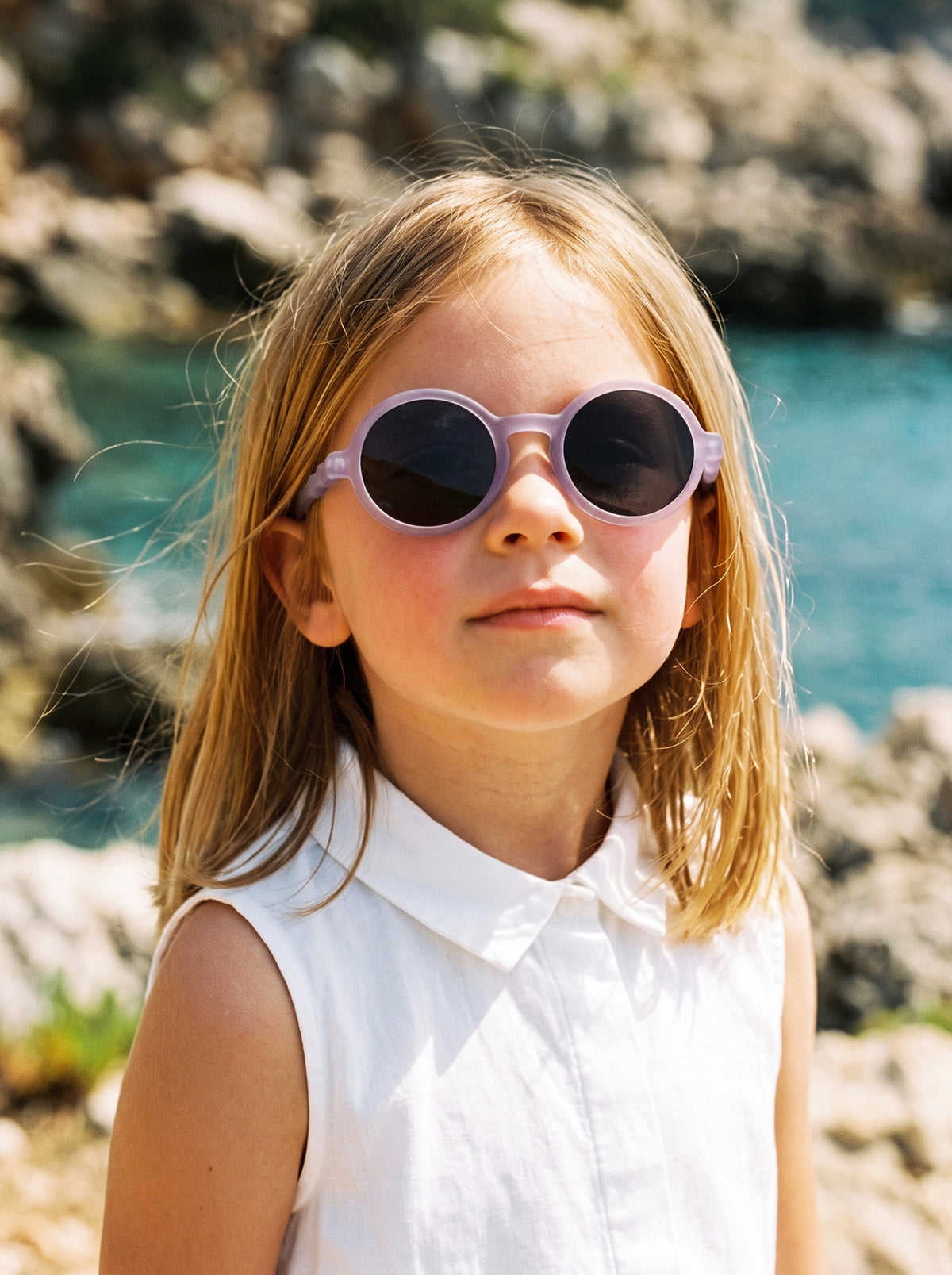 Kids Round Polarized Sunglasses (Age 3-5) - Purple Coral